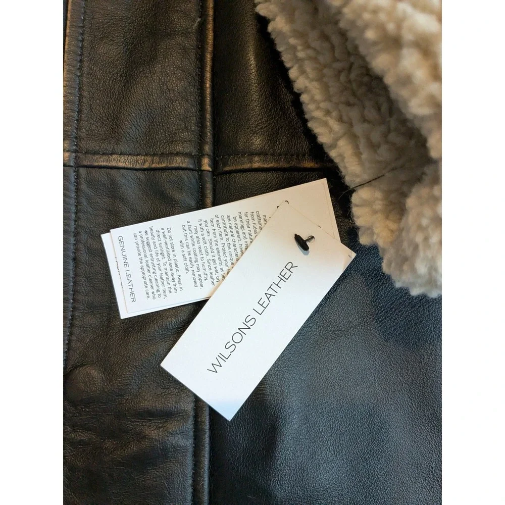 NWT $750 Wilsons Leather‎ Mens Sherpa Lined Leather Jacket Dark Brown Size M